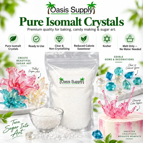 Vista 3 de Oasis Supply, Sustituto de azúcar isomalt (granular) – Sustituto de azúcar para hornear, 1 libra – Isomalt listo para usar – transparente
