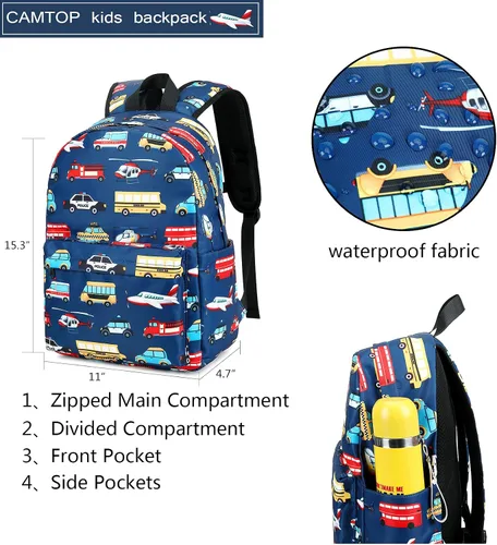 Vista 6 de CAMTOP Mochila para niños en edad preescolar para jardín de infantes bolsa escolar para niños y niñas 154x 45x 102HWL
