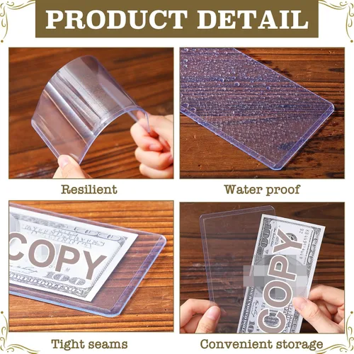Vista 4 de Yexiya 600 soportes para billetes de dólar de PVC, fundas protectoras transparentes para billetes, 6.9 x 2.95 pulgadas
