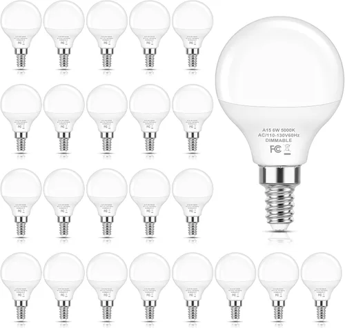 Vista 14 de Brightever Bombillas LED A15 E12 de 6 W regulables, equivalente a 60 W 2700K blanco cálido