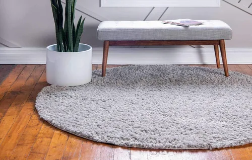 Vista 344 de Unique Loom Colección Davos Shag - Alfombra Lino