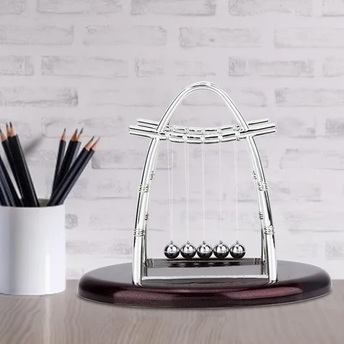 Vista 8 de FTVOGUE Balance Balls Newton Cradle Desktop Decor Stress Relief Toy Educational Science Pendulum Balls No Battery Needed for Home Office Desk