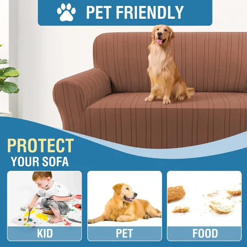 Vista 5 de H.VERSAILTEX Fundas de Loveseat de Alta Elasticidad, Funda de Sofá de 1 Pieza Antideslizante con Parte Inferior Elástica, Fundas de Sofá Gruesas