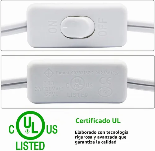 Vista 2 de SinLoon UL-LP - Cable de alimentación de repuesto para lámpara de certificación con interruptor de botón de encendido/apagado, cable de alimentación