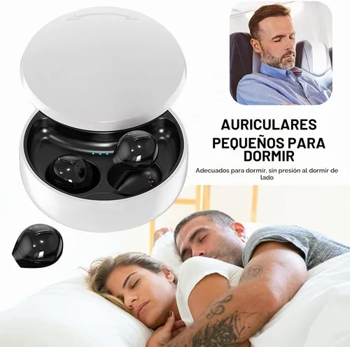 Vista 7 de Auriculares invisibles más pequeños inalámbricos Bluetooth in Ear Mini discretos pequeños auriculares para dormir ocultos con estuche de carga Negro
