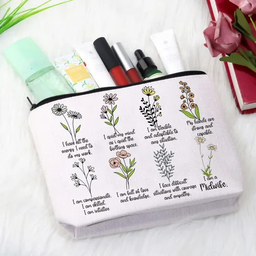 Vista 5 de GJTIM Bolsa de maquillaje de enfermera con cremallera Doula para partera y parto