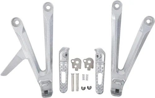 Vista 4 de TCT-MOTORPARTS Reposapiés del pasajero trasero Estriberas Soportes aptos para Honda CBR600RR 05-06 Plata