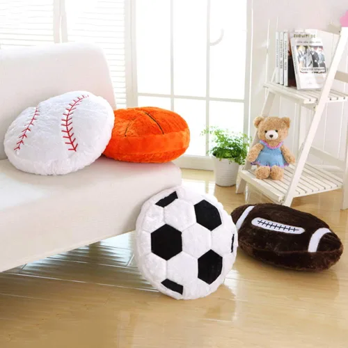 Vista 4 de Firlar Almohada de felpa de béisbol, cojín de espalda de pelota deportiva, suave y duradero, regalo deportivo para decoración del sofá del hogar