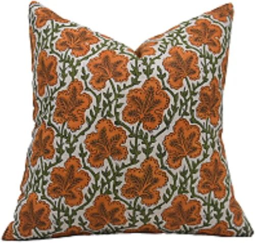 Vista 9 de Fundas de almohada de algodón grueso con estampado de bloques de 18 x 18 pulgadas, fundas decorativas hechas a mano para sofá y sofá, funda de cojín