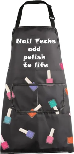 Vista 11 de MBMSO Nail Tech - Delantal de manicurista para técnico de uñas y artista, añade esmalte a la vida