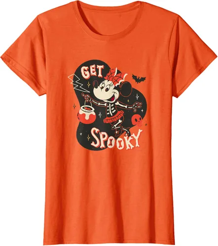 Vista 56 de Disney Disfraz de esqueleto de Minnie Mouse para Halloween, camiseta espeluznante Negro