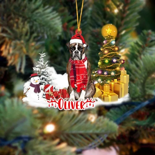Vista 14 de NAZENTI Adorno personalizado de gato abisinio con árbol de pino, adorno de Navidad personalizado para perros amantes de las mascotas, colgante