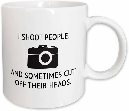 Vista 11 de 3dRose I SHOOT PEOPLE. AND SOMETIMES CUT OFF THEIR HEADS. 11oz Two-Tone Blue Mug