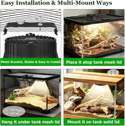 Vista 2 de Luz UVB para reptiles separada UVB y luz diurna 10W HO UVB LED