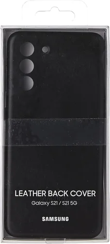 Vista 3 de Samsung Funda para Galaxy S21, contraportada de cuero - Negro (versión de EE. UU.)