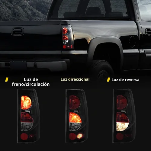 Vista 3 de DWVO Luces traseras compatibles con Chevy Silverado 1999-2006 negro OE - Lente negra/transparente