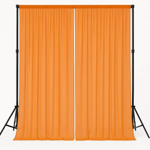Vista 12 de AK-Trading - Paneles de cortinas de gasa para eventos de boda y decoración, cortinas de telón de fondo (115 x 120 pulgadas, negro)