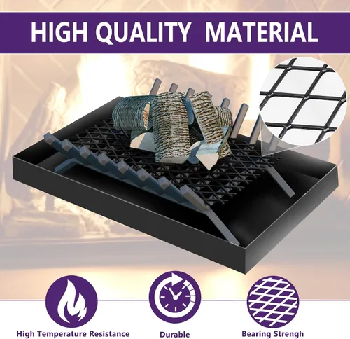 Vista 3 de Mxclimate Retenedor de brasas para rejilla de chimenea, evita que las brasas quemadas se caigan, accesorios de lugar de fuego para interiores