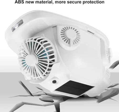 Vista 6 de Casco duro para construcción, casco de seguridad de ventilador solar, casco de trabajo de enfriamiento rápido con 6 ventiladores solares y luz