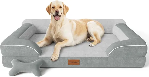 Vista 22 de CWAWZ Cama ortopédica para perros extra grandes, cama ortopédica para perros con espuma viscoelástica de gel refrescante, cama impermeable