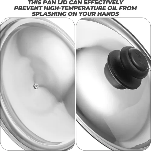 Vista 9 de Hemoton Tapa universal de 10.2 pulgadas (10.2 in) para olla, tapa de sartén de acero inoxidable, tapa de olla y sartén para cocina