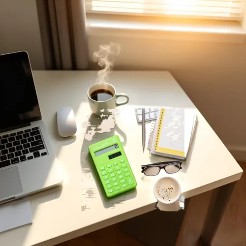 Vista 5 de Calculadoras estándar básicas verdes, mini calculadora digital de escritorio con pantalla LCD de 8 dígitos, calculadora inteligente de energía solar
