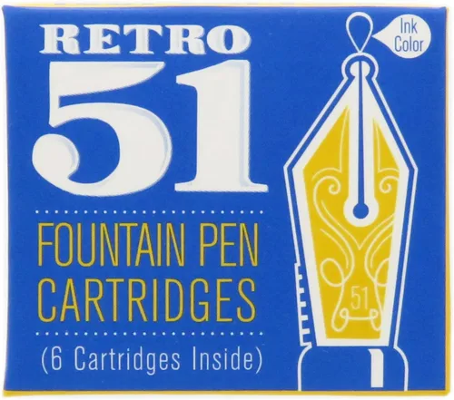 Vista 3 de Retro 1951 Easy Flow 9000 - Recambio de tinta para bolígrafo, azul vibrante, paquete de 3 – Artesanía alemana superior para una experiencia