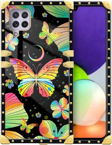 Vista 162 de Funda compatible con Samsung Galaxy A03S 4G, TPU suave de lujo y parte trasera de policarbonato duro para niñas y mujeres, funda protectora a prueba