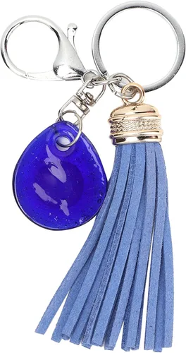 Vista 8 de Llavero azul de ojo malvado, dije de amuleto de cristal turco con llavero, adorno de mal de ojo, regalo de bendición para buena fortuna