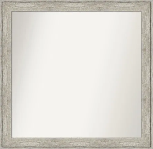 Vista 124 de Amanti Art Espejo de baño plateado para sobre el fregadero, 28 x 37 pulgadas, elegante espejo rectangular de peltre cepillado, marco de madera
