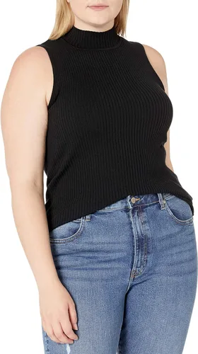 Vista 6 de The Drop Suéter Karolina sin mangas de cuello alto acanalado para mujer