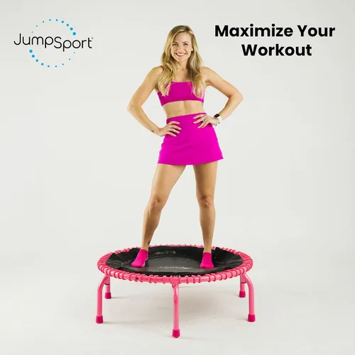 Vista 6 de JumpSport 350 PRO 39 Inch Fitness Trampoline Indoor Rebounder Cardio Workout Equipment 300 lb Capacity