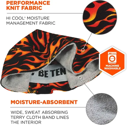 Vista 2 de Gorro de alto rendimiento Ergodyne Chill-Its 6630 para absorción de la humedad, color azul