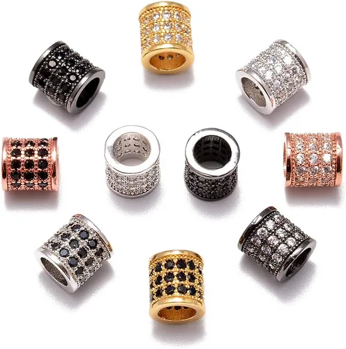 Vista 7 de AD Beads Pulsera de cuentas de zircón con tachuelas de strass
