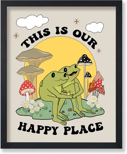 Vista 68 de Poster Master All That Is Meant To Be Poster - Retro Frog on Mushroom Print - Meditation Art - Motivational Design - Preppy Print - Trendy Decor
