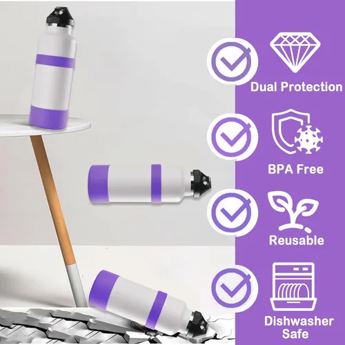 Vista 5 de Greant Protector de botella flexible y 6 popotes de repuesto compatibles con botellas de agua de boca ancha Hydro Flask de 32 a 40 onzas