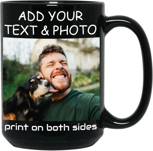 Vista 12 de Taza de café personalizada, crea un regalo único con tus fotos, texto y nombres, perfecta para mamá, papá, amigos y ocasiones especiales, 11 onzas