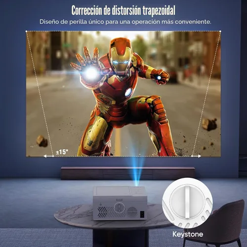 Vista 7 de TMY Proyector Bluetooth con reproductor de DVD integrado, mini proyector de 1080P, proyector de DVD portátil para películas al aire libre