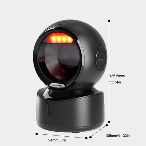 Vista 9 de NetumScan Escáner de código de barras omnidireccional automático de escritorio, lector de código de barras QR con cable USB manos libres, detección