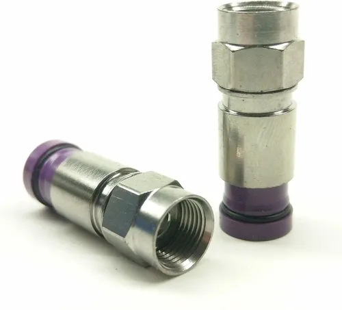 Vista 4 de 2 Piezas RG11 Belden PPC EX11N716PLUS Conector de Compresión de Cable Coaxial de Níquel y Anticorrosión RG-11 Accesorio Coaxial