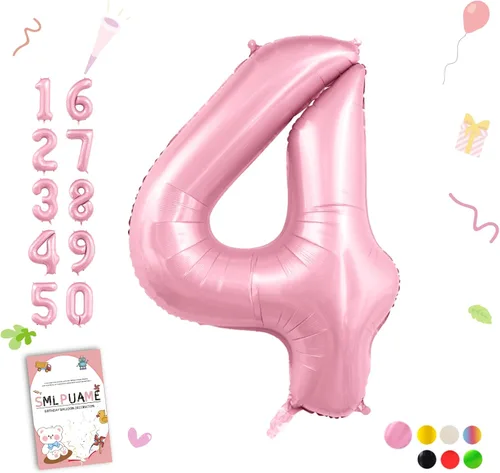 Vista 96 de Globos grandes de 40 pulgadas de números del 0 al 9, globos numéricos para decoración de fiesta de cumpleaños, globos de helio de aluminio