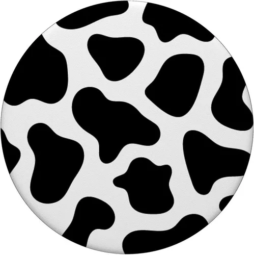 Vista 3 de Diseño de vaca en blanco y negro para adolescentes y mujeres PopSockets Standard PopGrip