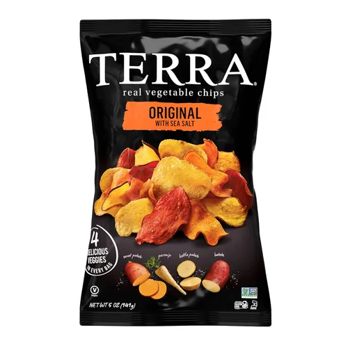 Vista 11 de Terra Chips de verduras, chips azules con sal marina, 5 onzas (paquete de 12)