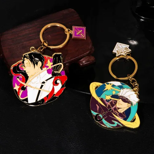 Vista 7 de SONGCHANGJEWELRY JJK - Llavero Satoru Figura de anime esmaltado Llavero de joyería para hombres y mujeres