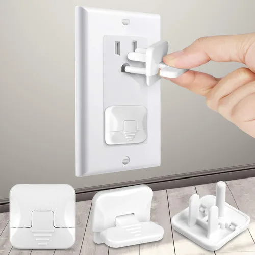 Vista 10 de Cubiertas para enchufes a prueba de bebés con mango oculto (paquete de 32) Fundas para enchufes a prueba de niños Cubiertas para enchufes eléctricos