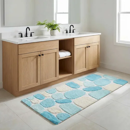 Vista 4 de THE BEER VALLEY Alfombra de baño antideslizante de 24 x 60 pulgadas, suave y absorbente, alfombra de baño grande antideslizante para suelos