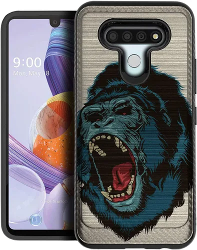 Vista 13 de CasesOnDeck - Carcasa compatible con LG K51 / LG Reflect/LG Q51 [armadura cepillada] resistente protección negro mate (ancla)