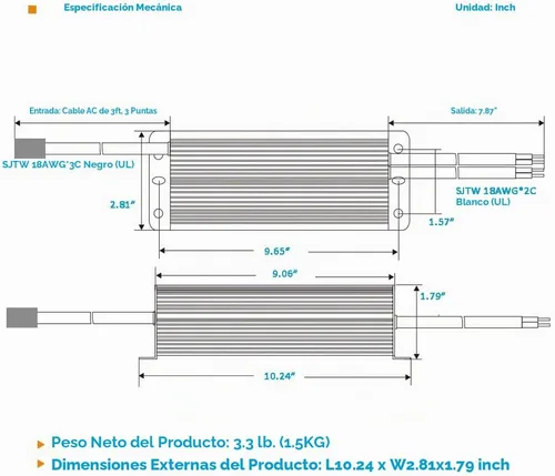 Vista 6 de Fuente de alimentación LED de 150 W 12 V Convertidor de CA a CC - Transformador IP67 impermeable con enchufe de 3 puntas, adaptador de corriente