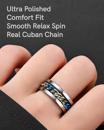 Vista 10 de King Ring 8mm Spinner Ring – Fidget Ring for Men & Women – Designed in USA