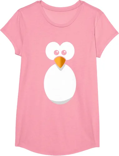 Vista 92 de Camiseta divertida con diseño de cara de pingüino o disfraz fácil, color negro, talla S